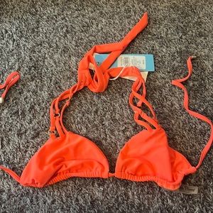 Beach Bunny coral pink bathing suit top